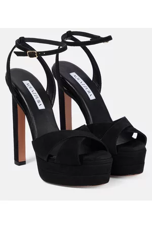 Aquazzura Damen Sandalen - Plateausandalen aus Veloursleder