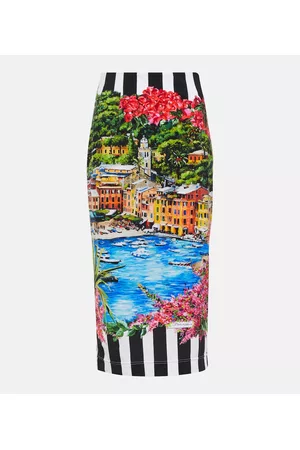 Dolce & Gabbana Damen Bedruckte Röcke - Bedruckter Bleistiftrock Portofino