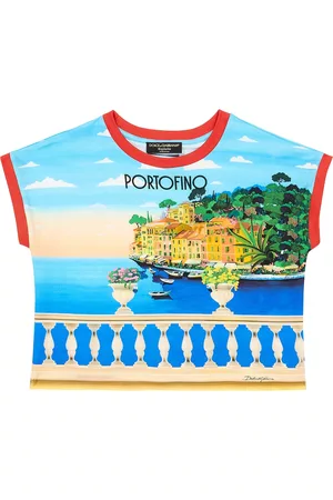 Dolce & Gabbana Mädchen Shirts - T-Shirt Portofino aus Baumwoll-Jersey
