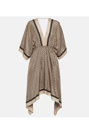 Brunello Cucinelli Damen Bedruckte Kleider - Bedruckter Kaftan aus Seide