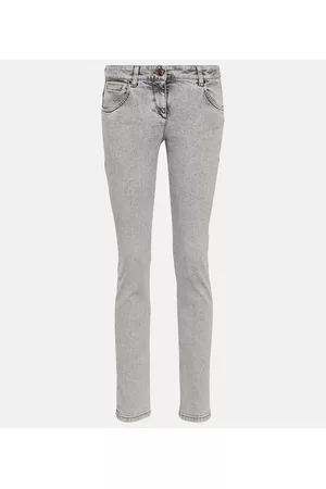Brunello Cucinelli Damen High Waist Jeans - Low-Rise Skinny Jeans