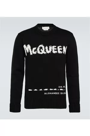 Alexander McQueen Herren Strickpullover - McQueen Graffiti Pullover aus Baumwolle
