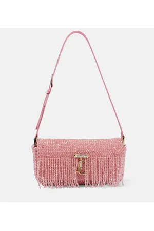 Jimmy Choo Verzierte Schultertasche Avenue Mini aus Satin