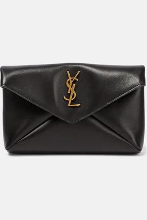 Saint Laurent Clutch Cassandre Small aus Leder