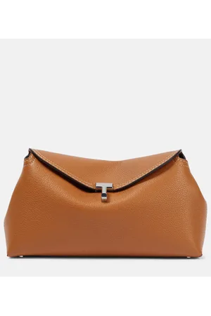 Totême Clutch T-Lock aus Leder