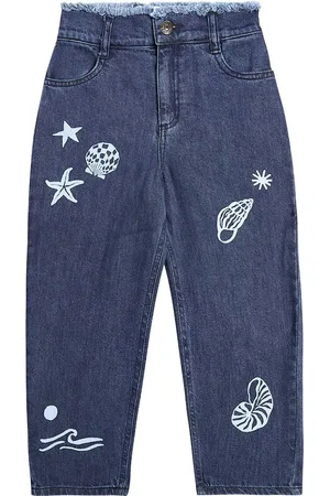 The New Society Bestickte Jeans Lagoon