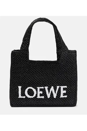 Loewe Tote Font Mini aus Raffiabast