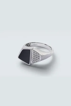 Rainbow K Ring Esteve aus 9kt Weiß mit Diamanten und Onyx