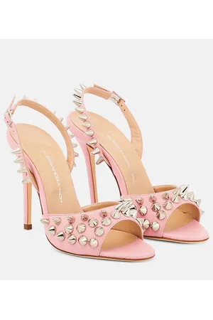 Alessandra Rich Verzierte Sandalen aus Leder