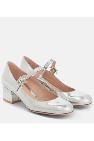 Gianvito Rossi Mary-Jane-Pumps aus Metallic-Leder