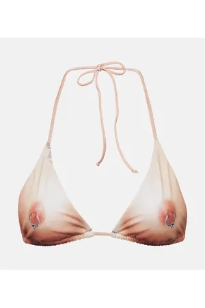 Jean Paul Gaultier Bedrucktes Bikini-Oberteil Tattoo Collection