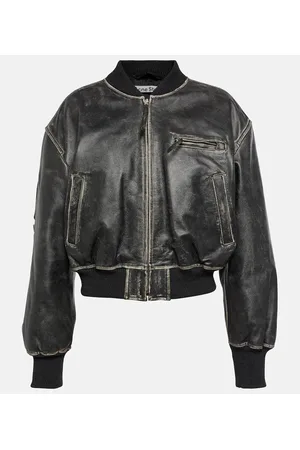 Acne Studios Cropped-Bomberjacke aus Leder