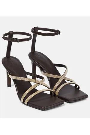 Brunello Cucinelli Verzierte Sandalen aus Leder