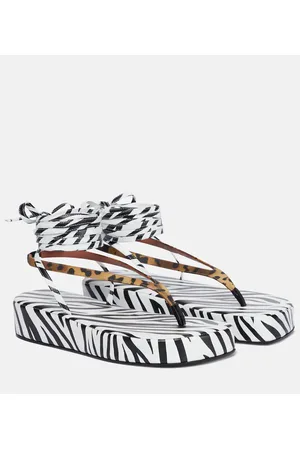 Amina Muaddi Bedruckte Sandalen Jamie aus Satin