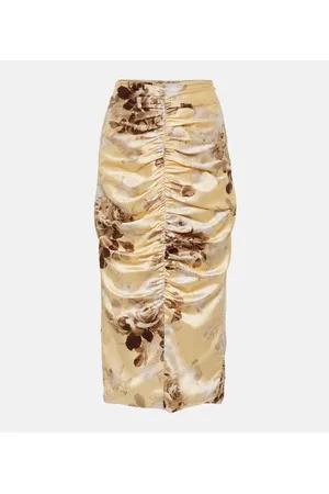Alessandra Rich Bedruckter Midirock aus Satin