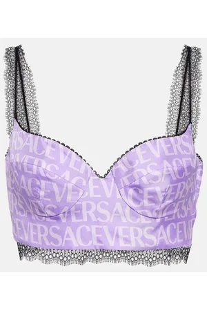 VERSACE Bralette aus Seide mit Spitze