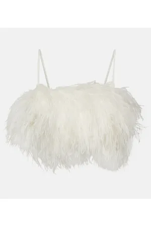 Rebecca Vallance Bridal Cropped-Top Plume mit Federn