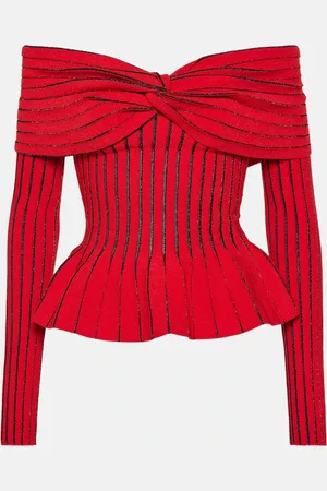 Balmain Off-Shoulder-Top aus Strick