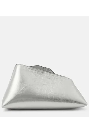The Attico Clutch 8.30 PM aus Metallic-Leder