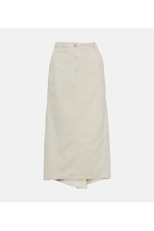Brunello Cucinelli Midirock aus Baumwolle und Leinen