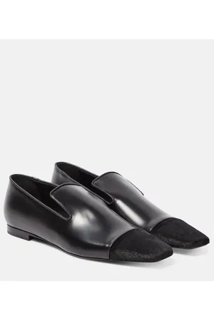 Totême Loafers aus Leder und Kalbshaar
