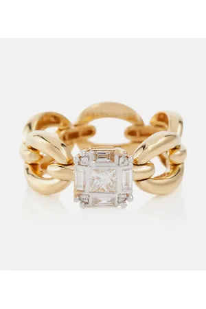 Nadine Aysoy Ring Catena Petite Illusion aus 18kt Gelbgold mit Diamanten