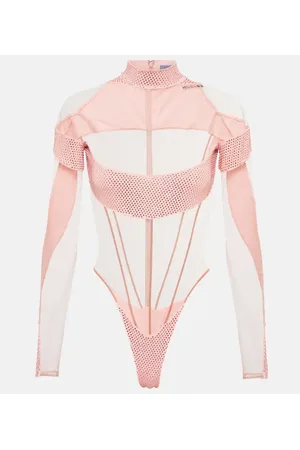 MUGLER Body aus Mesh und Jersey