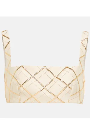 VALENTINO Besticktes Bustier-Top aus Brokat