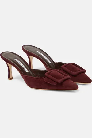Manolo Blahnik Mules Maysale 70 aus Veloursleder