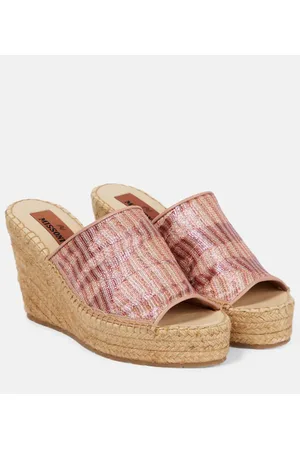 Missoni Wedge-Pantoletten mit Häkelstrick