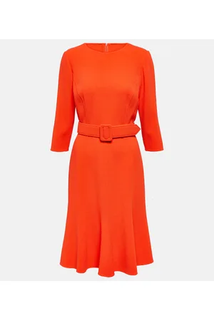 Oscar de la Renta Midikleid aus einem Wollgemisch