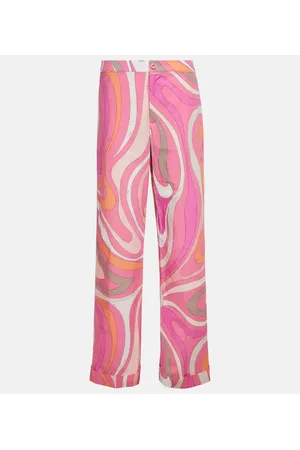 Puccini Gerade High-Rise-Hose Marmo aus Baumwolle