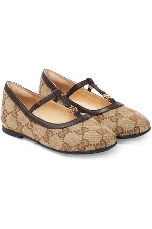 Gucci Ballerinas Double G aus Canvas mit Leder