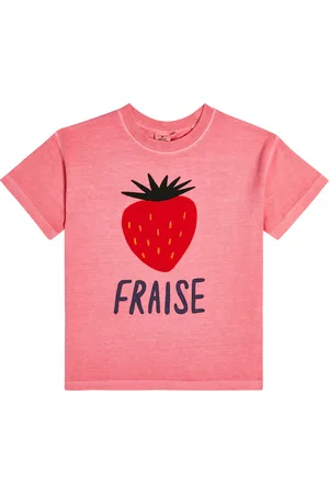 Jelly Mallow Bedrucktes T-Shirt Fraise aus Baumwolle