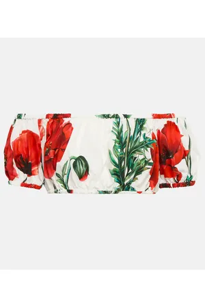 Dolce & Gabbana Bedrucktes Top aus Baumwollpopeline