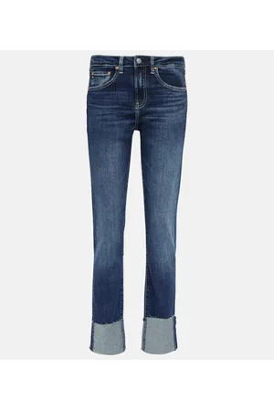 AG Jeans Mid-Rise Slim Jeans Girlfriend