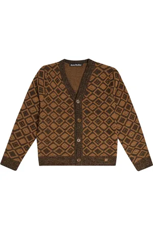 Acne Studios Cardigan Face Tiles aus einem Wollgemisch