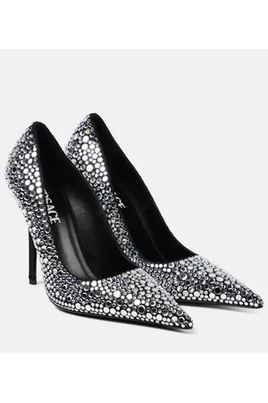 VERSACE Pumps aus Leder mit Kristallen
