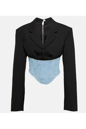 DION LEE Blazer aus Wolle und Denim