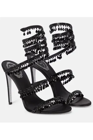 RENE CAOVILLA Verzierte Sandalen Chandelier aus Satin