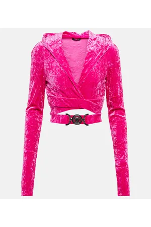 VERSACE Cropped-Hoodie Medusa Biggie aus Samt
