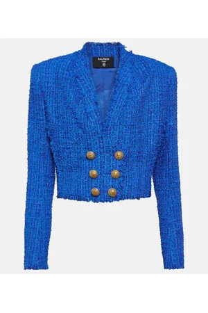 Balmain Cropped-Blazer aus Tweed