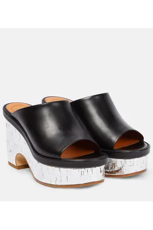 Chloé Chloé Plateau-Pantoletten Oli aus Leder