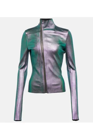 Rick Owens Jacke Gary aus Leder und Baumwolle