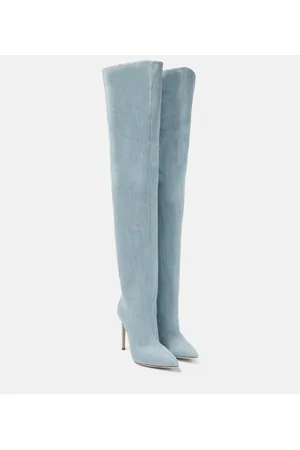 PARIS TEXAS Overknee-Stiefel aus Denim