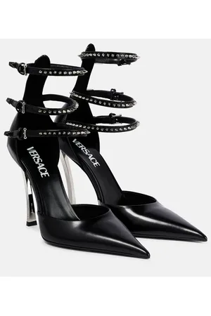 VERSACE Verzierte Pumps Pin-Point aus Leder