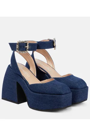 NODALETO Plateau-Pumps Bulla Sofia aus Denim