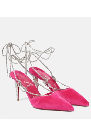 Christian Louboutin Verzierte Pumps Astrid Lace Strass 85 aus Samt