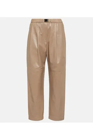Brunello Cucinelli Mid-Rise-Hose aus Leder