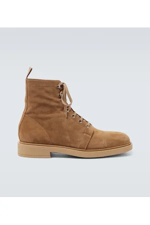Gianvito Rossi Schnürstiefel Richard aus Veloursleder